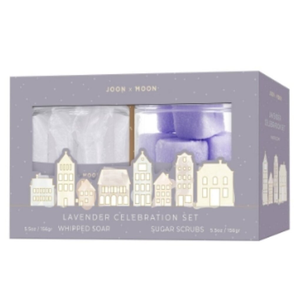 JOON X MOON WHIPPED SOAP & SUGAR CUBE GIFT SET- LAVENDER- 2PC/11OZ-NEW IN BOX